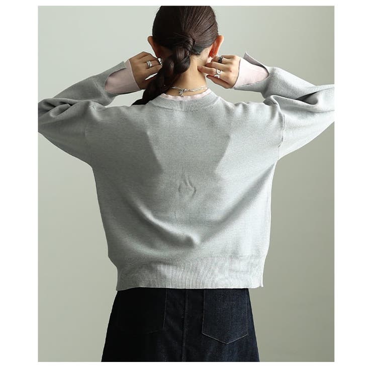 シンプルに映える配色アクセントクルーネックニット レディース トップス | Sawa a la mode | 詳細画像21 