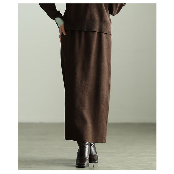 縦ラインですっきり見せるロングニットスカート レディース スカート | Sawa a la mode | 詳細画像12 