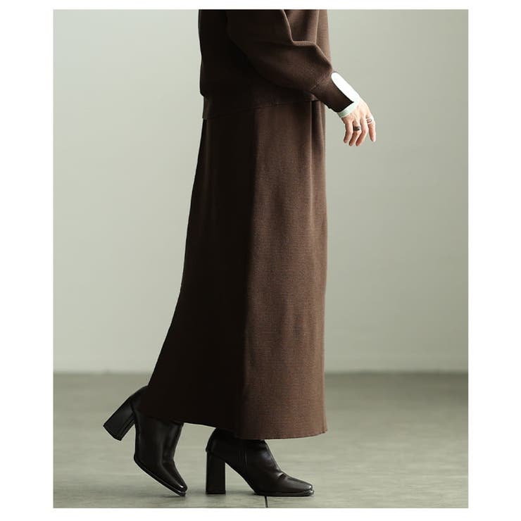 縦ラインですっきり見せるロングニットスカート レディース スカート | Sawa a la mode | 詳細画像14 