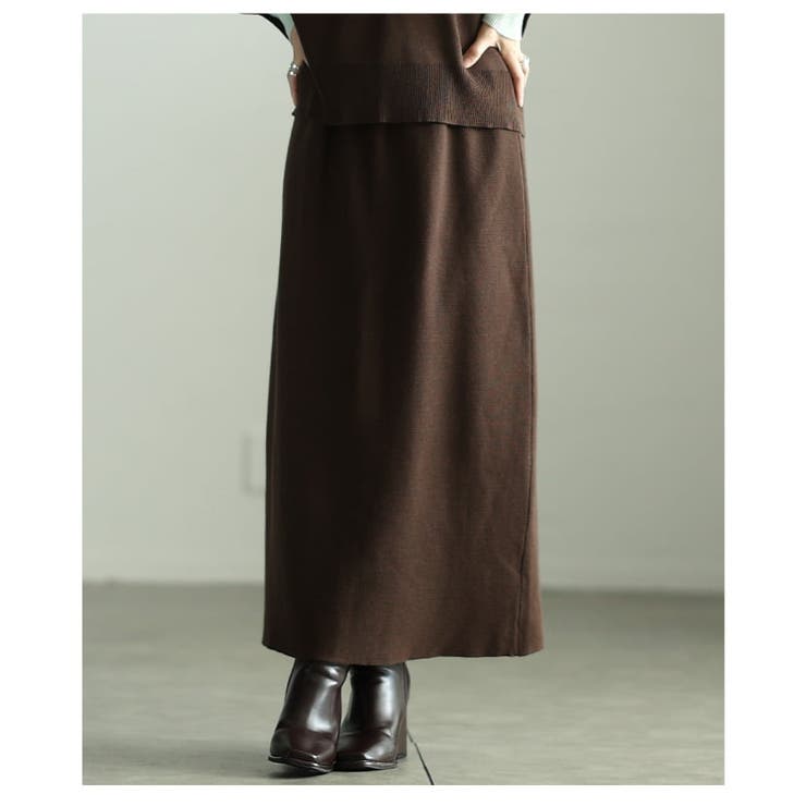 縦ラインですっきり見せるロングニットスカート レディース スカート | Sawa a la mode | 詳細画像16 