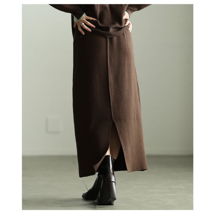 縦ラインですっきり見せるロングニットスカート レディース スカート | Sawa a la mode | 詳細画像18 
