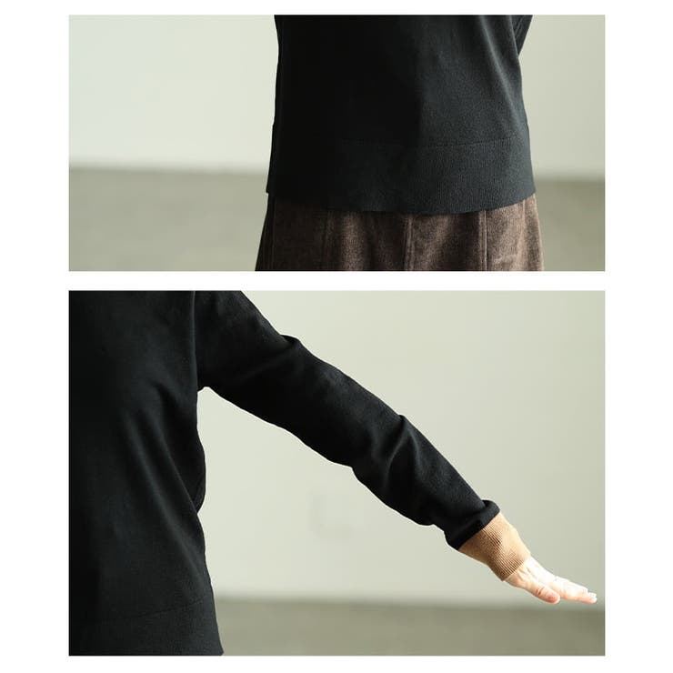 顔まわり華やぐ配色ラインニットプルオーバー レディース トップス | Sawa a la mode | 詳細画像5 