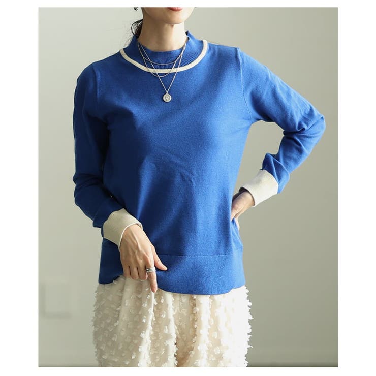 顔まわり華やぐ配色ラインニットプルオーバー レディース トップス | Sawa a la mode | 詳細画像12 