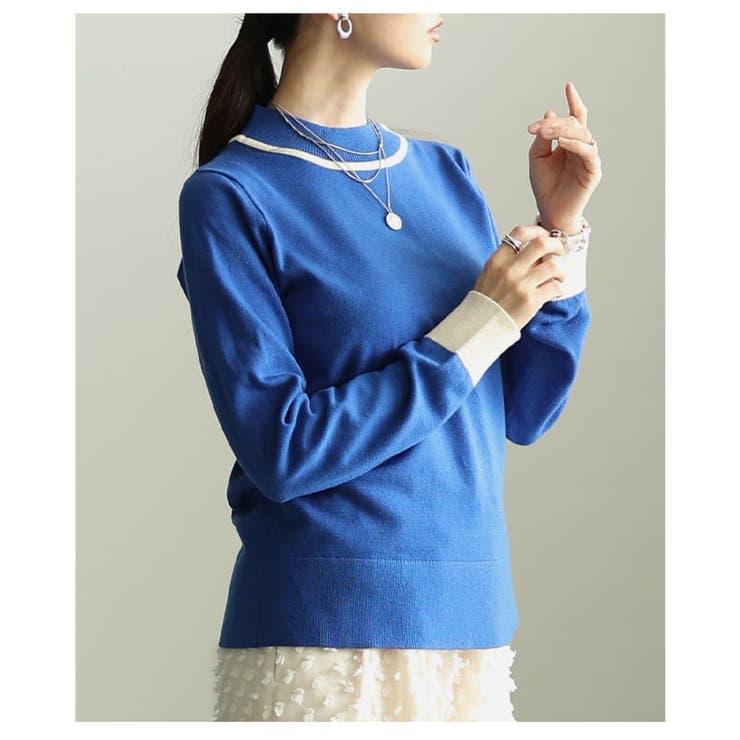 顔まわり華やぐ配色ラインニットプルオーバー レディース トップス | Sawa a la mode | 詳細画像14 