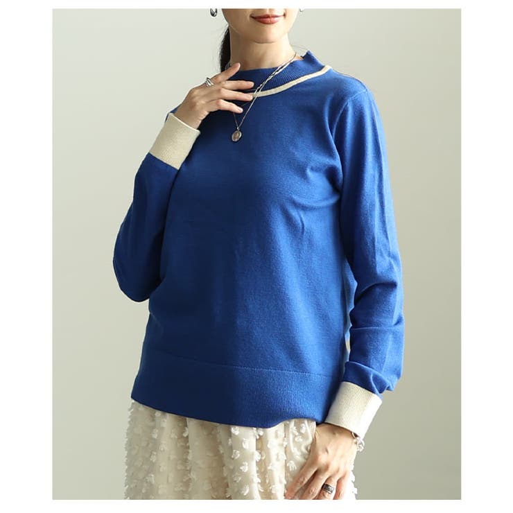 顔まわり華やぐ配色ラインニットプルオーバー レディース トップス | Sawa a la mode | 詳細画像19 