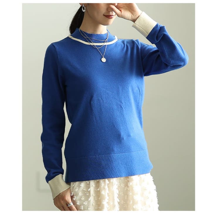 顔まわり華やぐ配色ラインニットプルオーバー レディース トップス | Sawa a la mode | 詳細画像20 