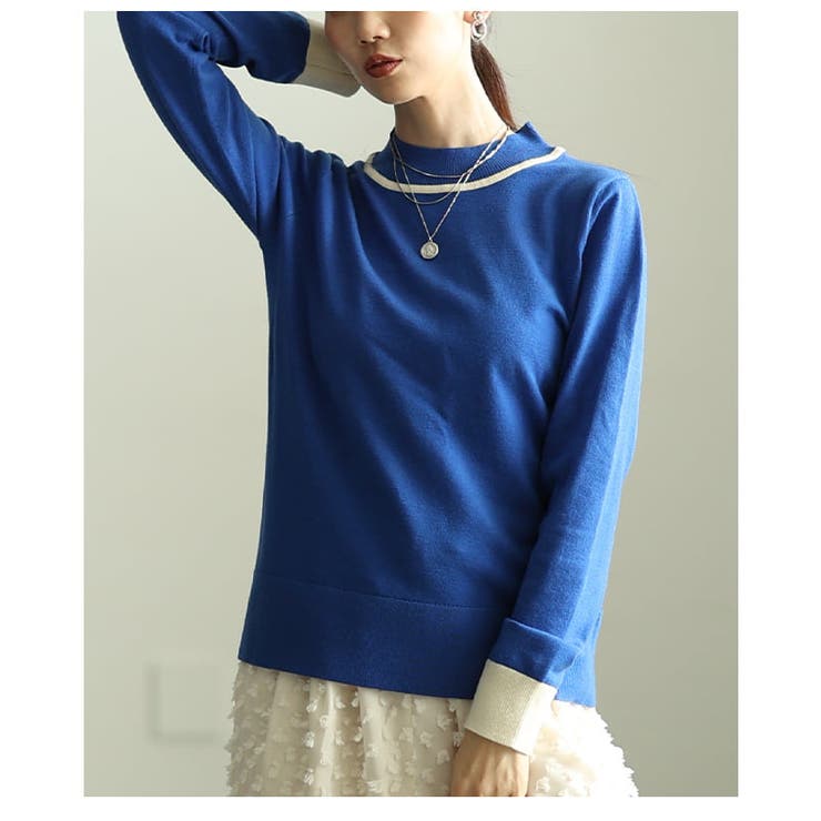 顔まわり華やぐ配色ラインニットプルオーバー レディース トップス | Sawa a la mode | 詳細画像22 
