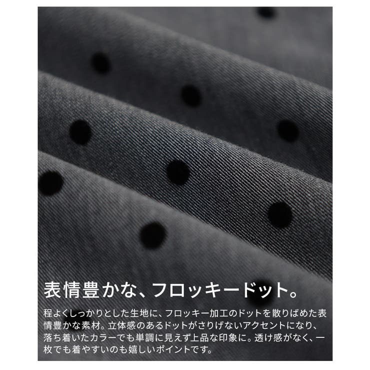 クラシカルに映えるフロッキードット裾レースシャツ レディース トップス | Sawa a la mode | 詳細画像11 