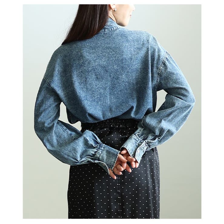 甘さを結ぶボリュームリボンデニムシャツ レディース トップス | Sawa a la mode | 詳細画像9 