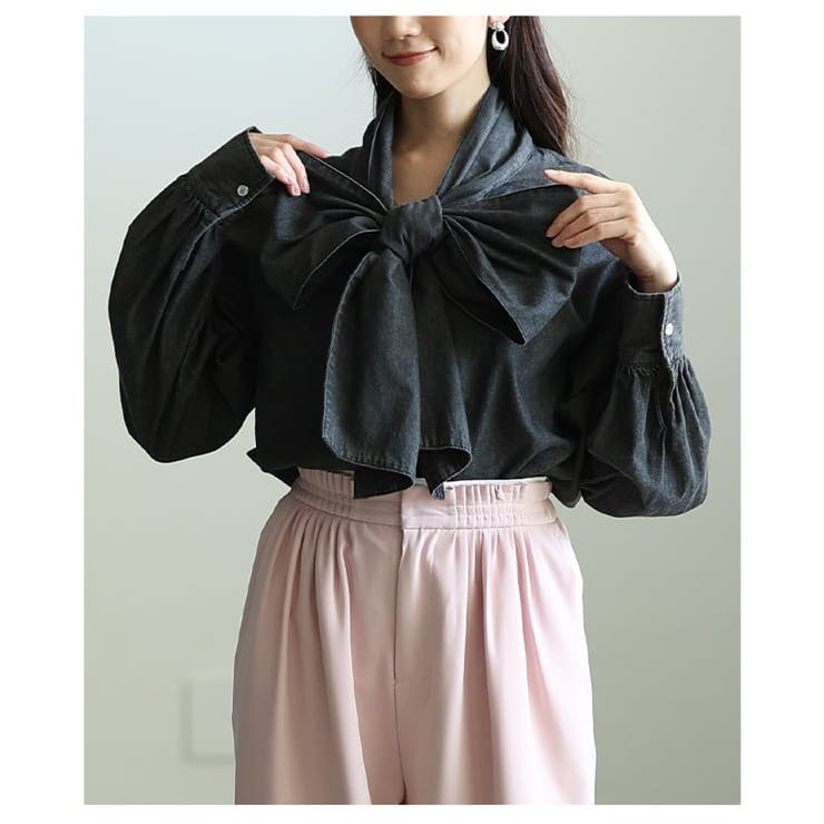 甘さを結ぶボリュームリボンデニムシャツ レディース トップス | Sawa a la mode | 詳細画像12 