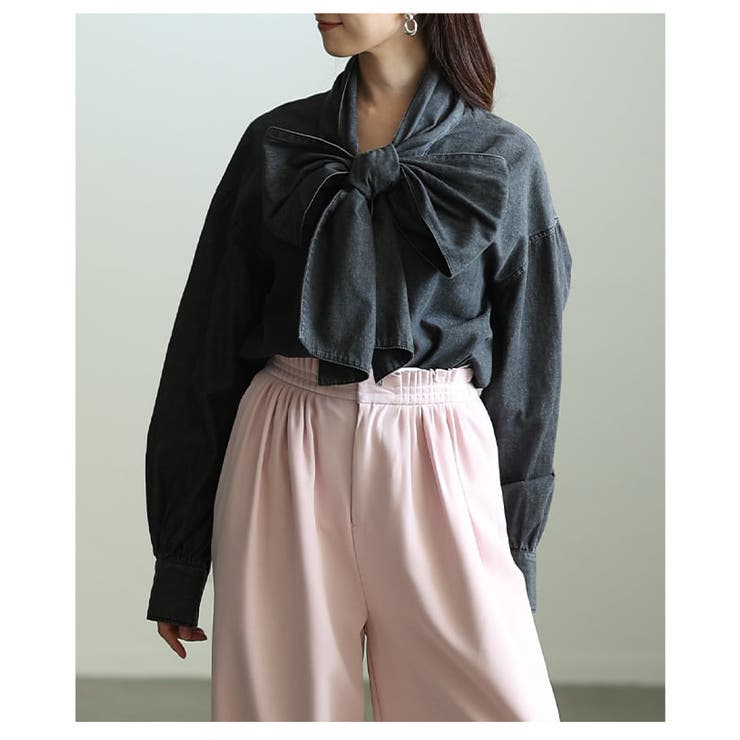 甘さを結ぶボリュームリボンデニムシャツ レディース トップス | Sawa a la mode | 詳細画像14 