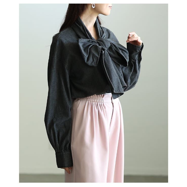 甘さを結ぶボリュームリボンデニムシャツ レディース トップス | Sawa a la mode | 詳細画像15 