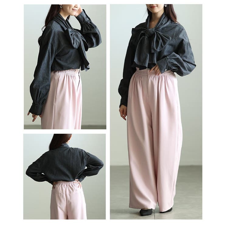 甘さを結ぶボリュームリボンデニムシャツ レディース トップス | Sawa a la mode | 詳細画像17 