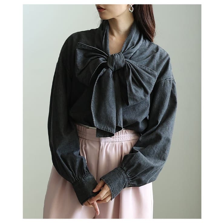 甘さを結ぶボリュームリボンデニムシャツ レディース トップス | Sawa a la mode | 詳細画像18 