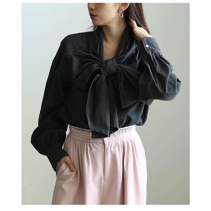 甘さを結ぶボリュームリボンデニムシャツ レディース トップス | Sawa a la mode | 詳細画像22 