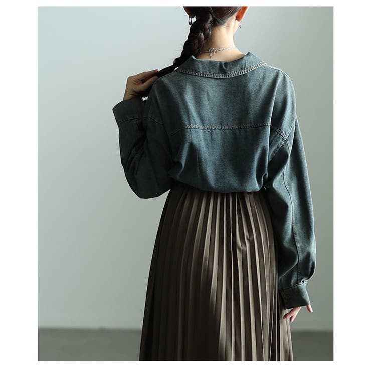 お洒落に決まるデニムドッキングプリーツワンピース レディース ワンピース | Sawa a la mode | 詳細画像19 