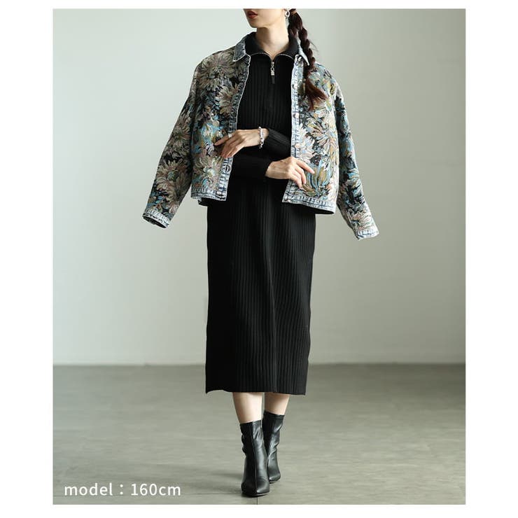 羽織って華やぐフラワージャガードデニムジャケット レディース アウター | Sawa a la mode | 詳細画像13 