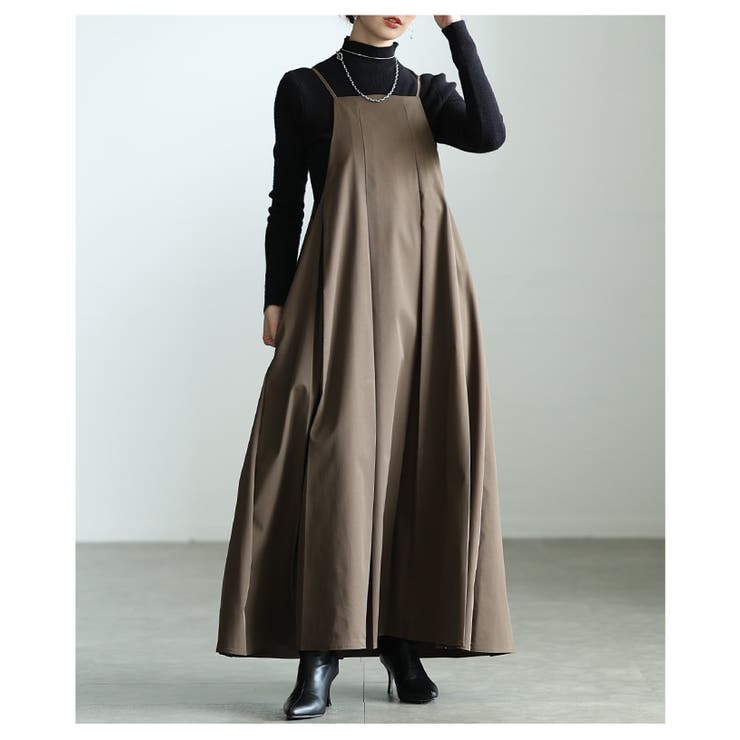 ブラウン | 大人フェミニンなボックスタックキャミソールワンピース レディース ファッション | Sawa a la mode