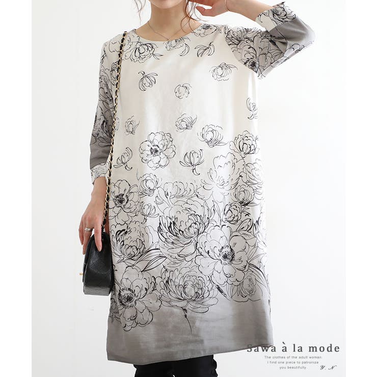 美しい花模様のモノトーンワンピース レディース ファッション 品番 Slmw Sawa A La Mode サワアラモード のレディースファッション通販 Shoplist ショップリスト