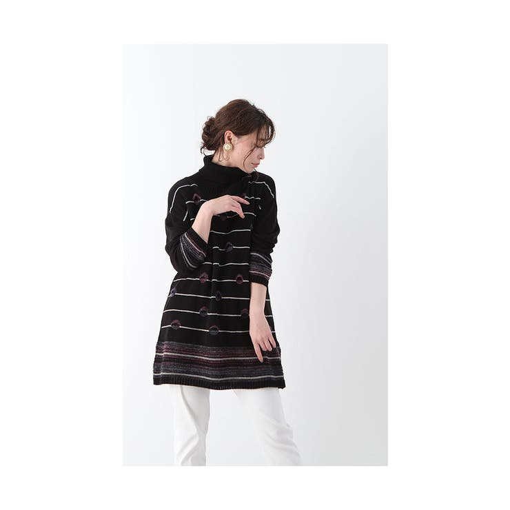 ボーダーとドットが可愛い日本製ニットチュニック レディース ファッション 品番 Slmw Sawa A La Mode サワアラモード のレディースファッション通販 Shoplist ショップリスト