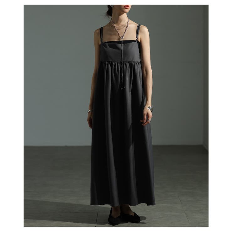 グレー | 美人シルエットを描くエンパイヤキャミソールワンピース レディース ファッション | Sawa a la mode