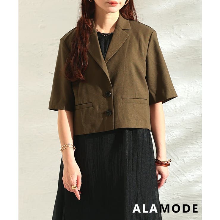 カーキ | 涼しく羽織れるサマーテーラージャケット レディース アウター | Sawa a la mode
