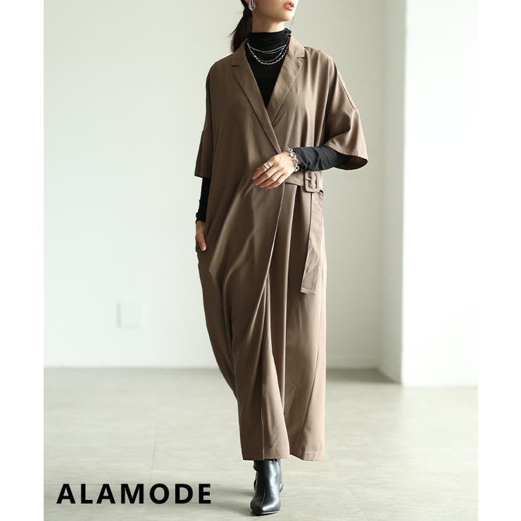 ベージュ | 大人ハンサムマニッシュワンピース レディース ファッション | Sawa a la mode