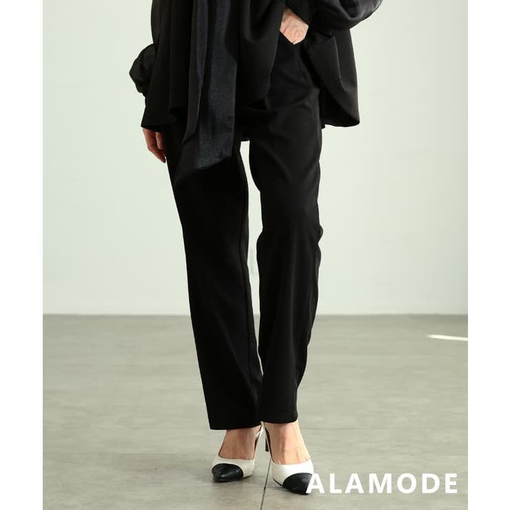ブラック | 品よく決まるセンターラインパンツ レディース パンツ | Sawa a la mode