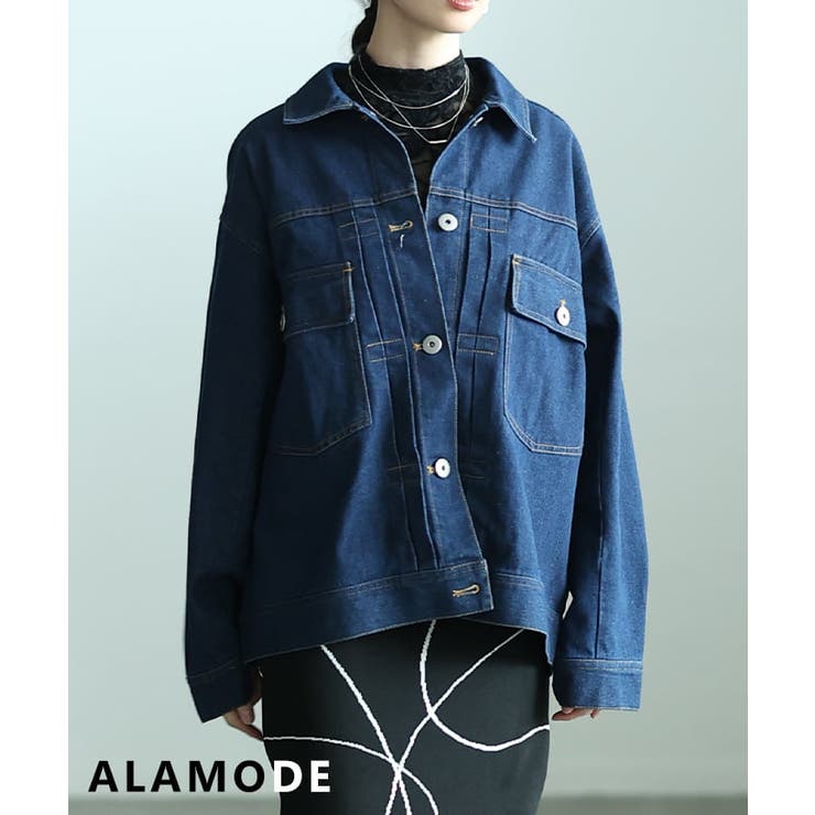 インディゴ | 後ろ姿まで抜かりないオーバーサイズデニムジャケット レディース アウター | Sawa a la mode
