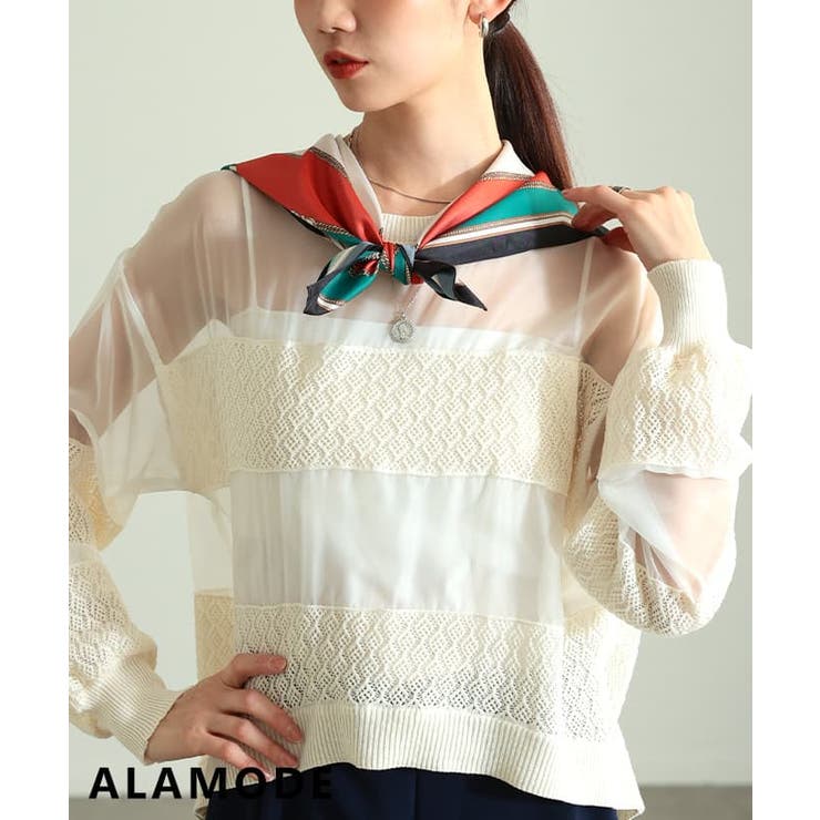 ベージュ | コーデを格上げするクラシックパターンスクエアスカーフ レディース 小物 | Sawa a la mode