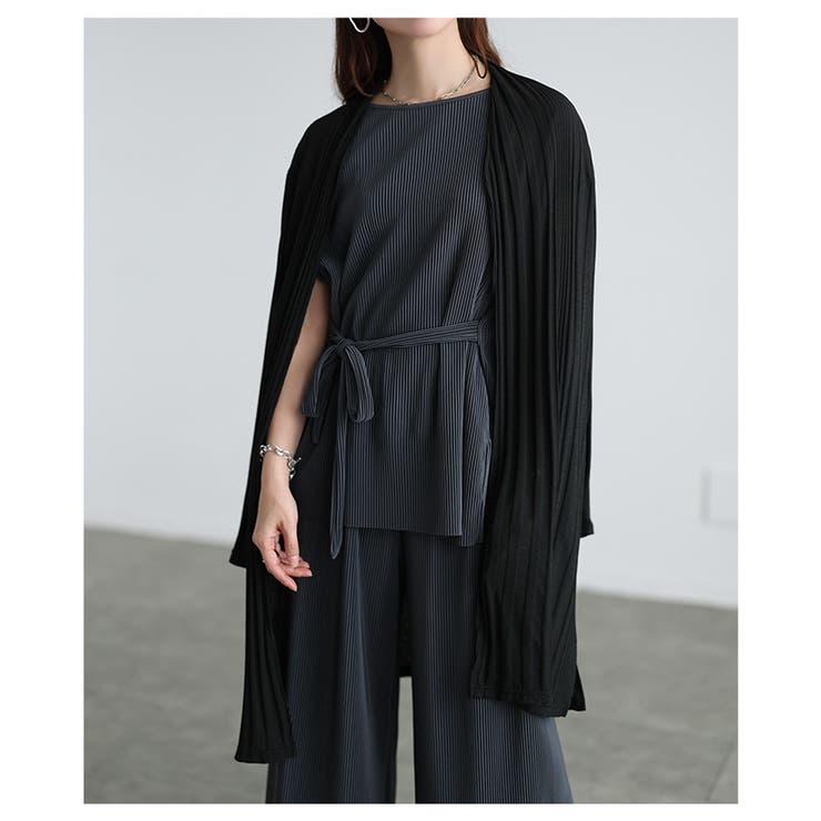 ブラック | 夏に頼れるUVカット＆DRYエンボスロングカーディガン レディース ファッション | Sawa a la mode
