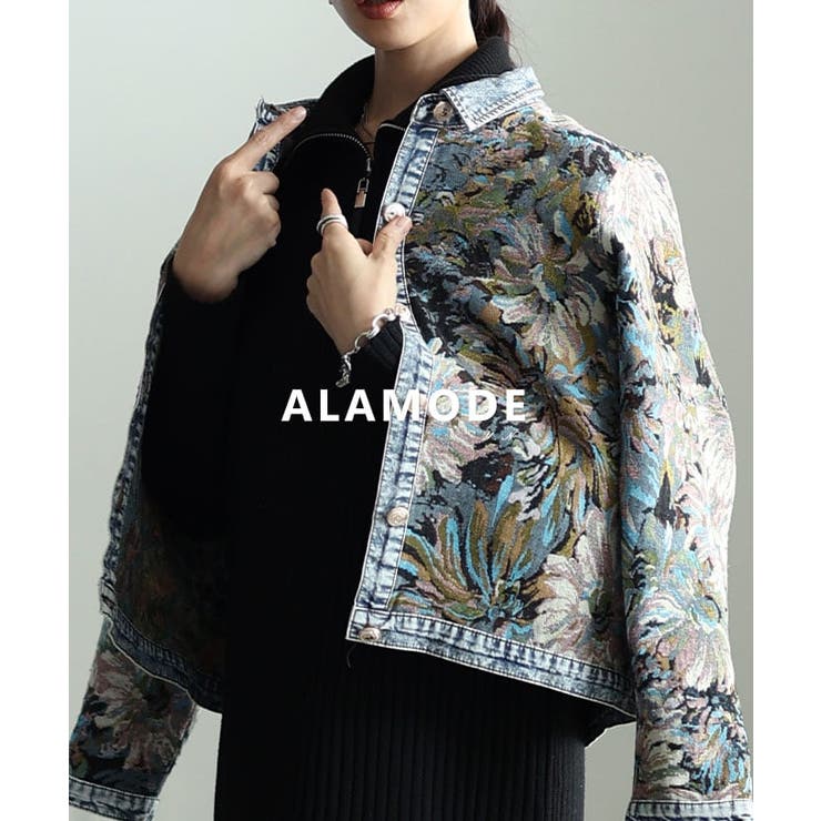マルチ | 羽織って華やぐフラワージャガードデニムジャケット レディース アウター | Sawa a la mode