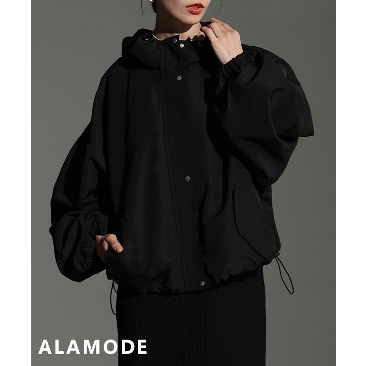 ブラック | 軽やかに羽織れるライトボリュームマウンテンパーカー レディース アウター | Sawa a la mode