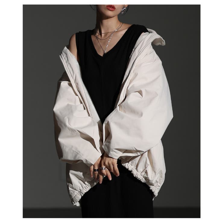 アイボリー | 羽織るだけでこなれるビッグシルエット中綿アウター レディース ファッション | Sawa a la mode