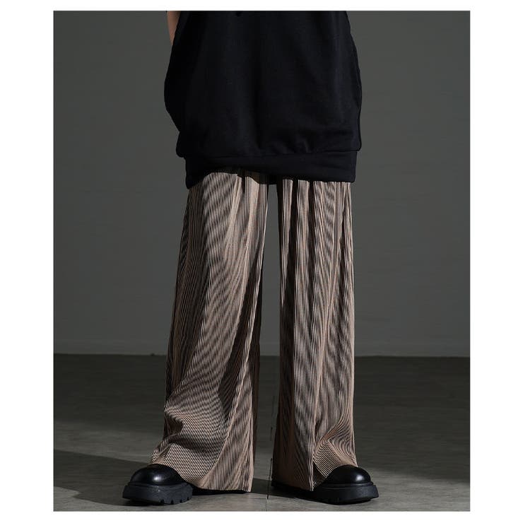 ベージュ | セルフカットできるプリーツワイドパンツ レディース ファッション | Sawa a la mode