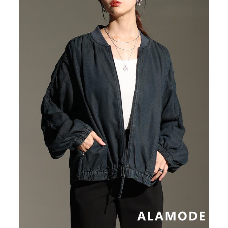インディゴ | 一枚でサマになるデニムブルゾン レディース ファッション | Sawa a la mode