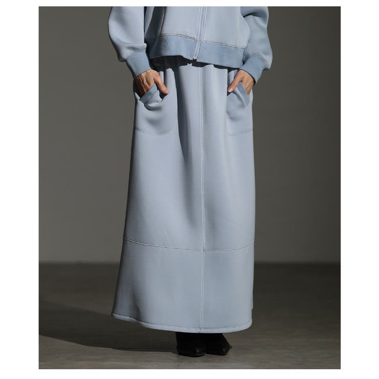 サックス | 「リラクシー×きれい見え」ポケット付きステッチデザインスカート レディース ファ… | Sawa a la mode