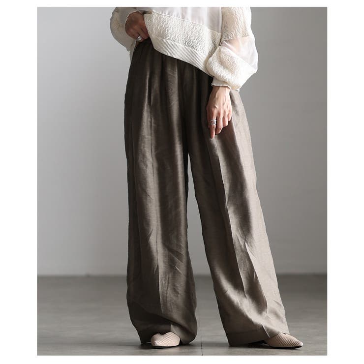 ブラウン | 軽やかに抜け感纏うシアーイージーワイドパンツ レディース ファッション | Sawa a la mode