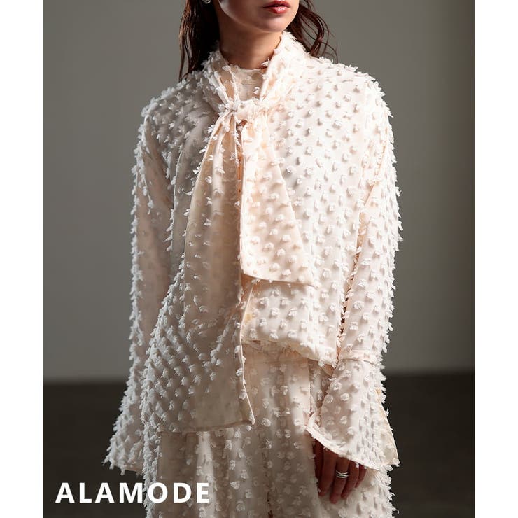 アイボリー | 質感で差がつくドビータイカラーシャツ レディース トップス | Sawa a la mode