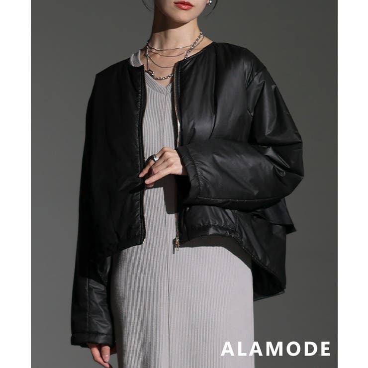 ブラック | 後ろ姿で魅せるバックフレアブルゾン レディース アウター | Sawa a la mode