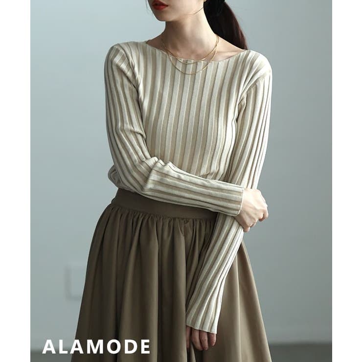 アイボリー | すっきり美シルエットワイドリブプルオーバー レディース トップス | Sawa a la mode