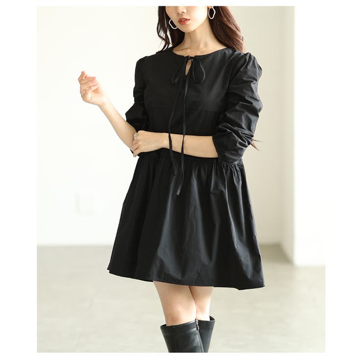 ブラック | 大人ガーリーに着こなせるコットンティアードチュニック レディース ファッション | Sawa a la mode