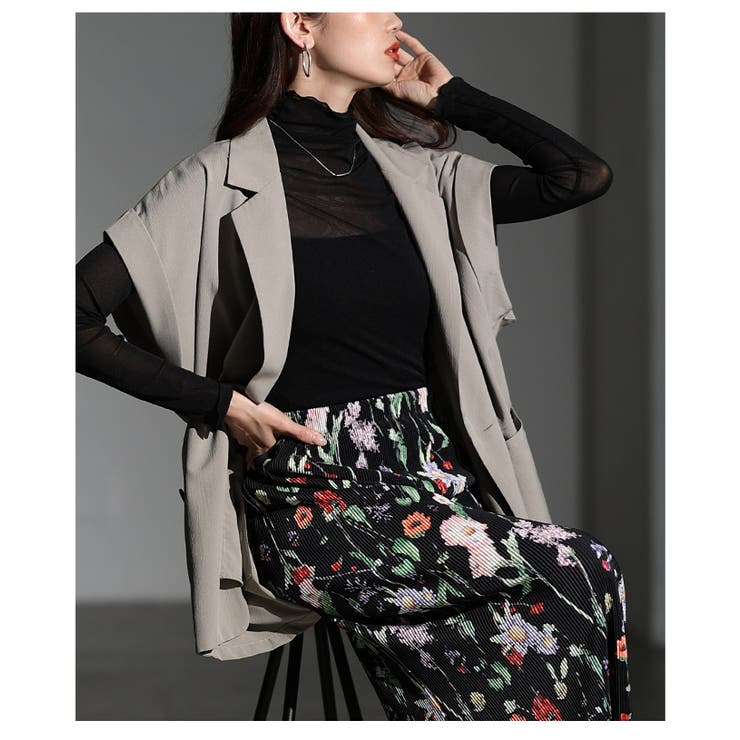 ブラック | 着こなしの幅が広がるメッシュシアートップス レディース ファッション | Sawa a la mode