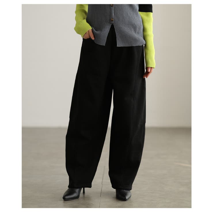 ブラック | 「楽ちん×暖かい」裏フリースパンツ レディース ファッション | Sawa a la mode