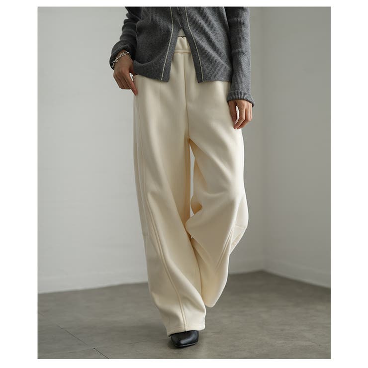 オフホワイト | 「楽ちん×暖かい」裏フリースパンツ レディース ファッション | Sawa a la mode