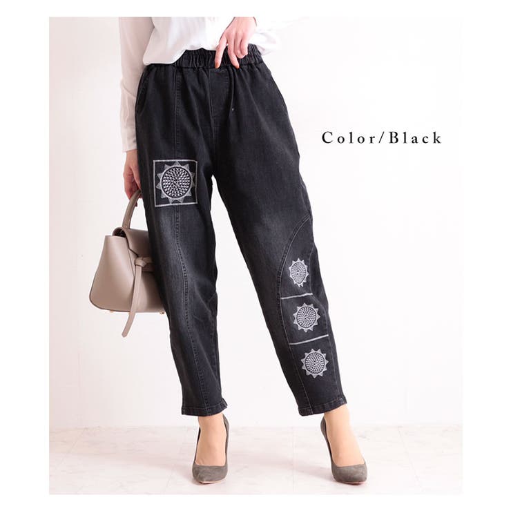 太陽モチーフの刺繍入りデニムパンツ レディース ファッション 品番 Slmw Sawa A La Mode サワアラモード の レディースファッション通販 Shoplist ショップリスト