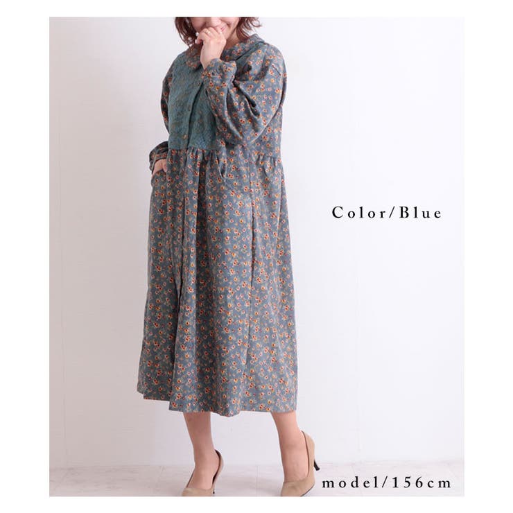 レースドッキング小花柄コーデュロイワンピース レディース ファッション 品番 Slmw Sawa A La Mode サワアラモード のレディースファッション通販 Shoplist ショップリスト