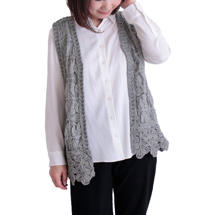 ニットとタイダイ生地の花模様ベスト レディース ファッション 品番 Slmw Sawa A La Mode サワアラモード の レディースファッション通販 Shoplist ショップリスト