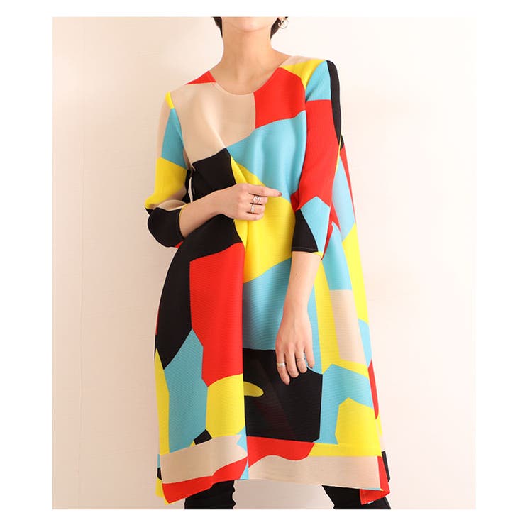 鮮やかカラーの幾何学模様ワンピース レディース ファッション 品番 Slmw Sawa A La Mode サワアラモード のレディース ファッション通販 Shoplist ショップリスト