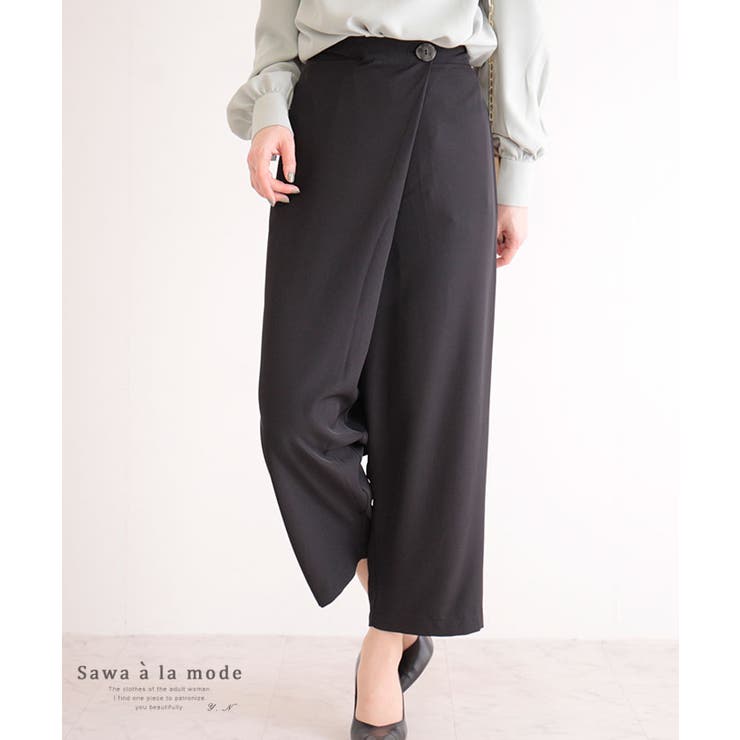 斜めラインのシンプルワイドパンツ レディース ファッション 品番 Slmw Sawa A La Mode サワアラモード の レディースファッション通販 Shoplist ショップリスト